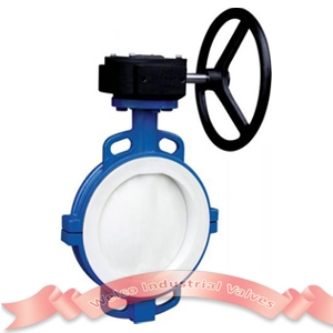 Wafer PTFE lined butterfly valve