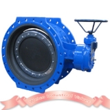 Resilient seated double eccentric butterfly valve