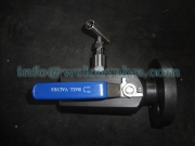 Ball valve, SBB type, with needle valve