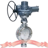Motorized butterfly valve, triple offset
