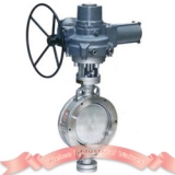 Motorized butterfly valve, triple offset